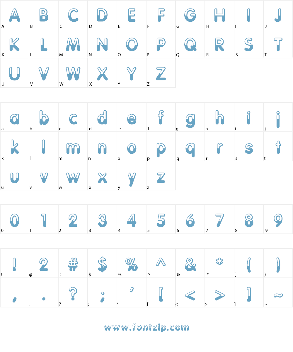 Half Empty Font Character